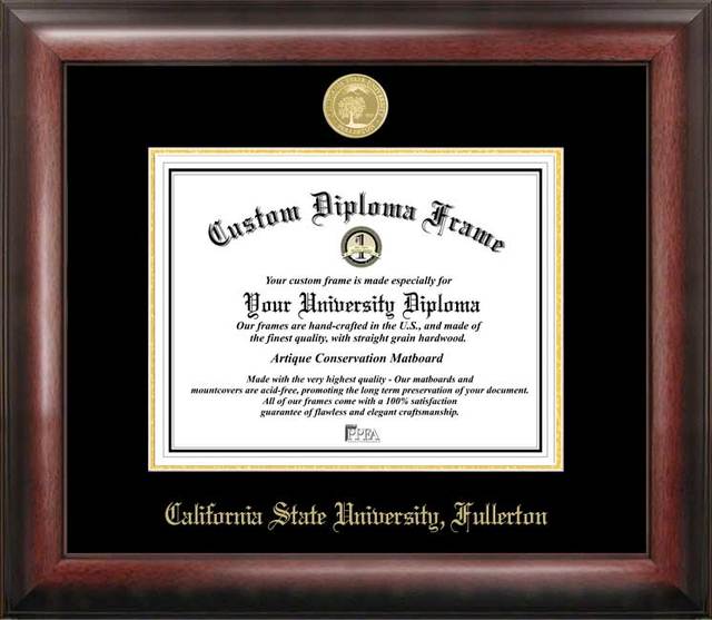 Picture of California State University  Fullerton Gold Embossed Diploma Frame