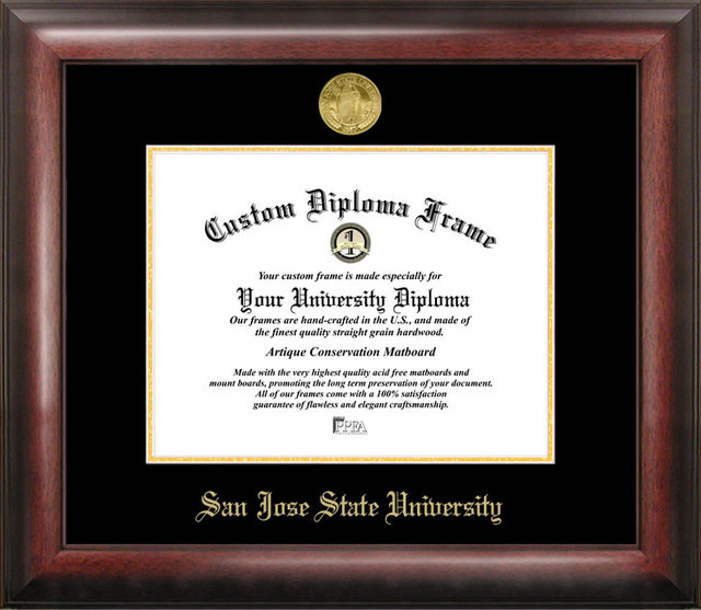 San Jose State University Gold Embossed Diploma Frame