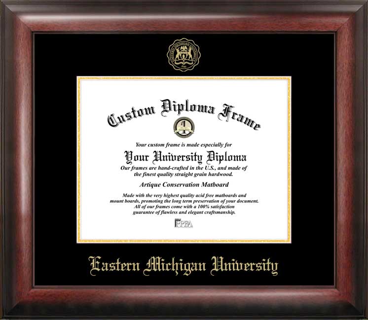 Eastern Michigan University Gold Embossed Diploma Frame