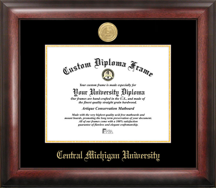 Central Michigan University Gold Embossed Diploma Frame