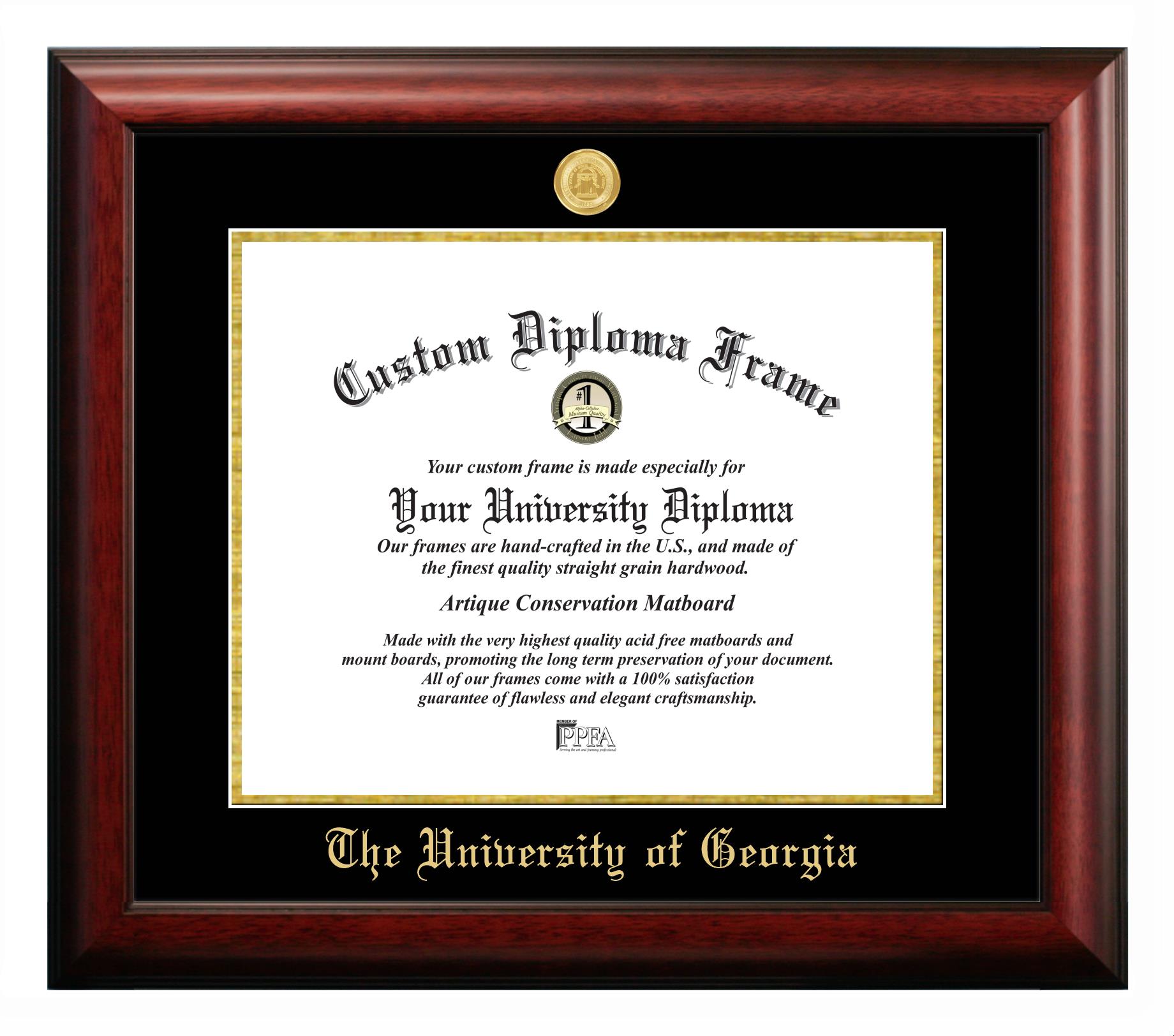 University of Georgia Gold Embossed Diploma Frame