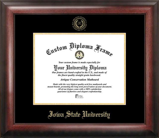 Iowa State University Gold Embossed Diploma Frame