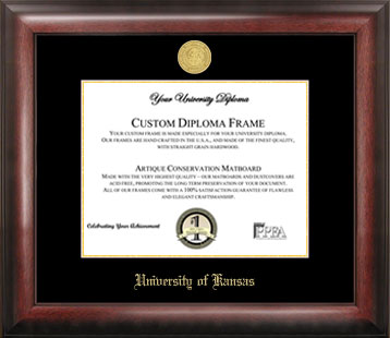 University of Kansas Gold Embossed Diploma Frame