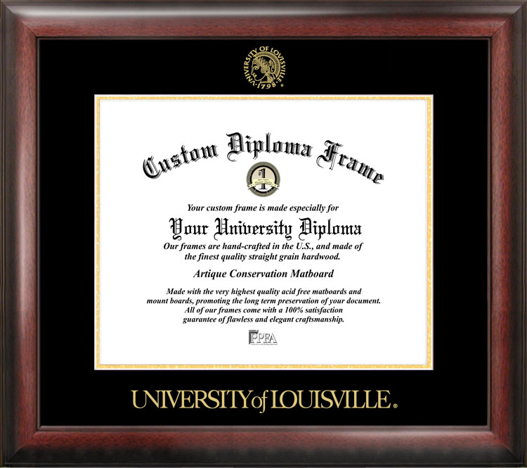 Picture of University of Louisville Gold Embossed Diploma Frame
