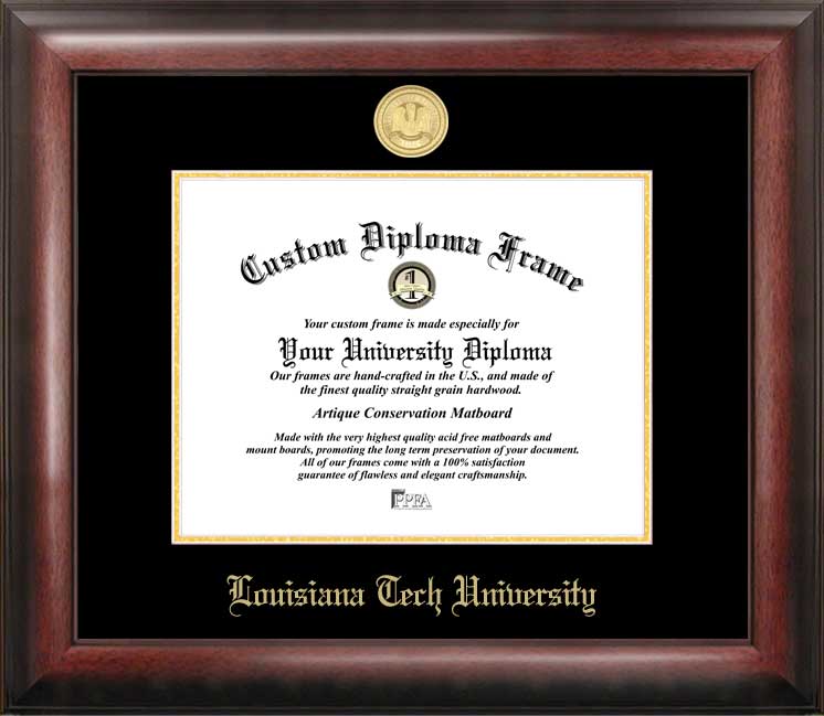 Louisiana Tech University Gold Embossed Diploma Frame