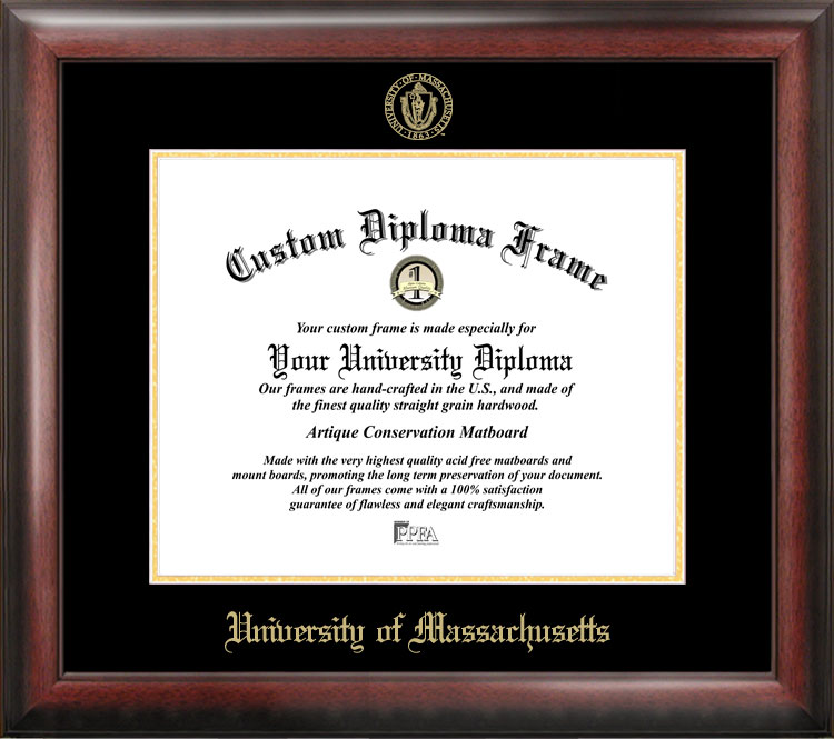 University of Massachusetts Gold Embossed Diploma Frame