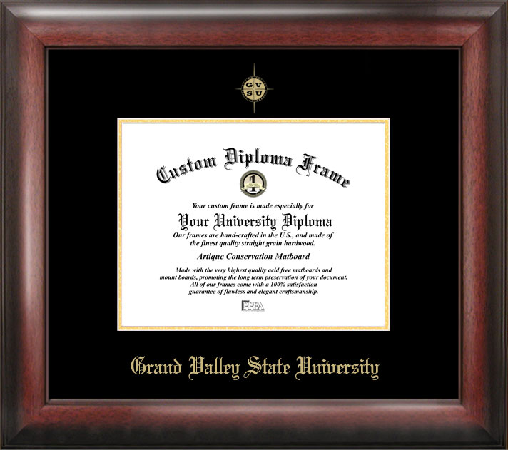 Grand Valley State University  Gold Embossed Diploma Frame