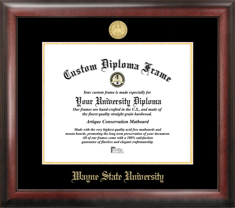 Wayne StateUniversityGold Embossed Diploma Frame