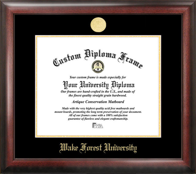Wake ForestUniversity Gold Embossed Diploma Frame
