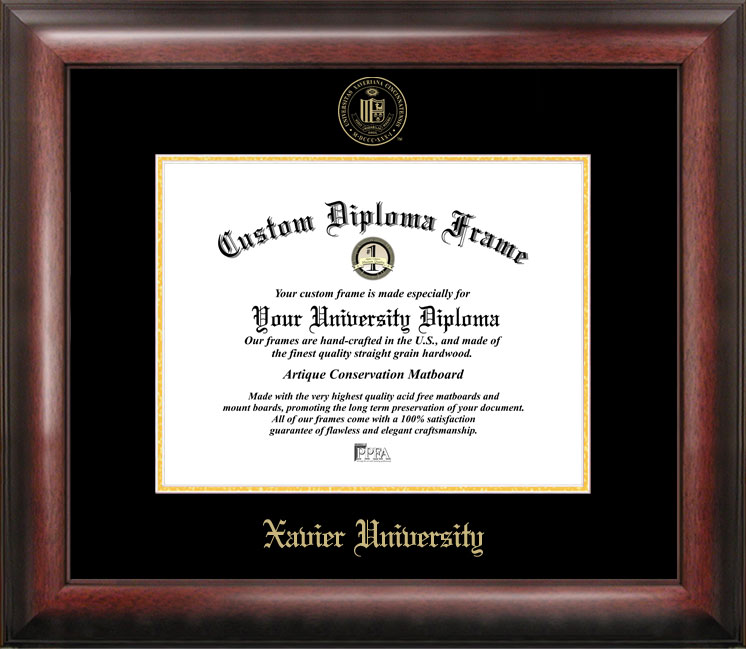Xavier UniversityGold Embossed Diploma Frame
