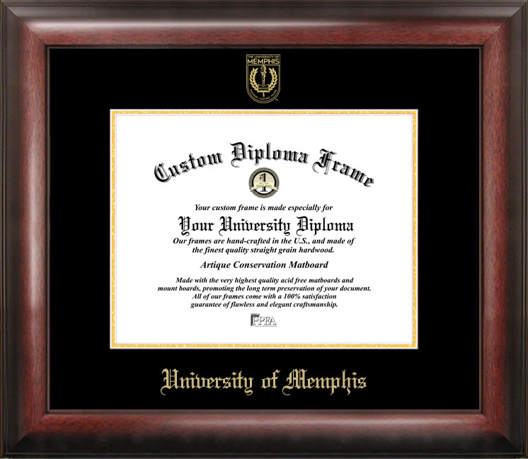 University of Memphis Gold Embossed Diploma Frame