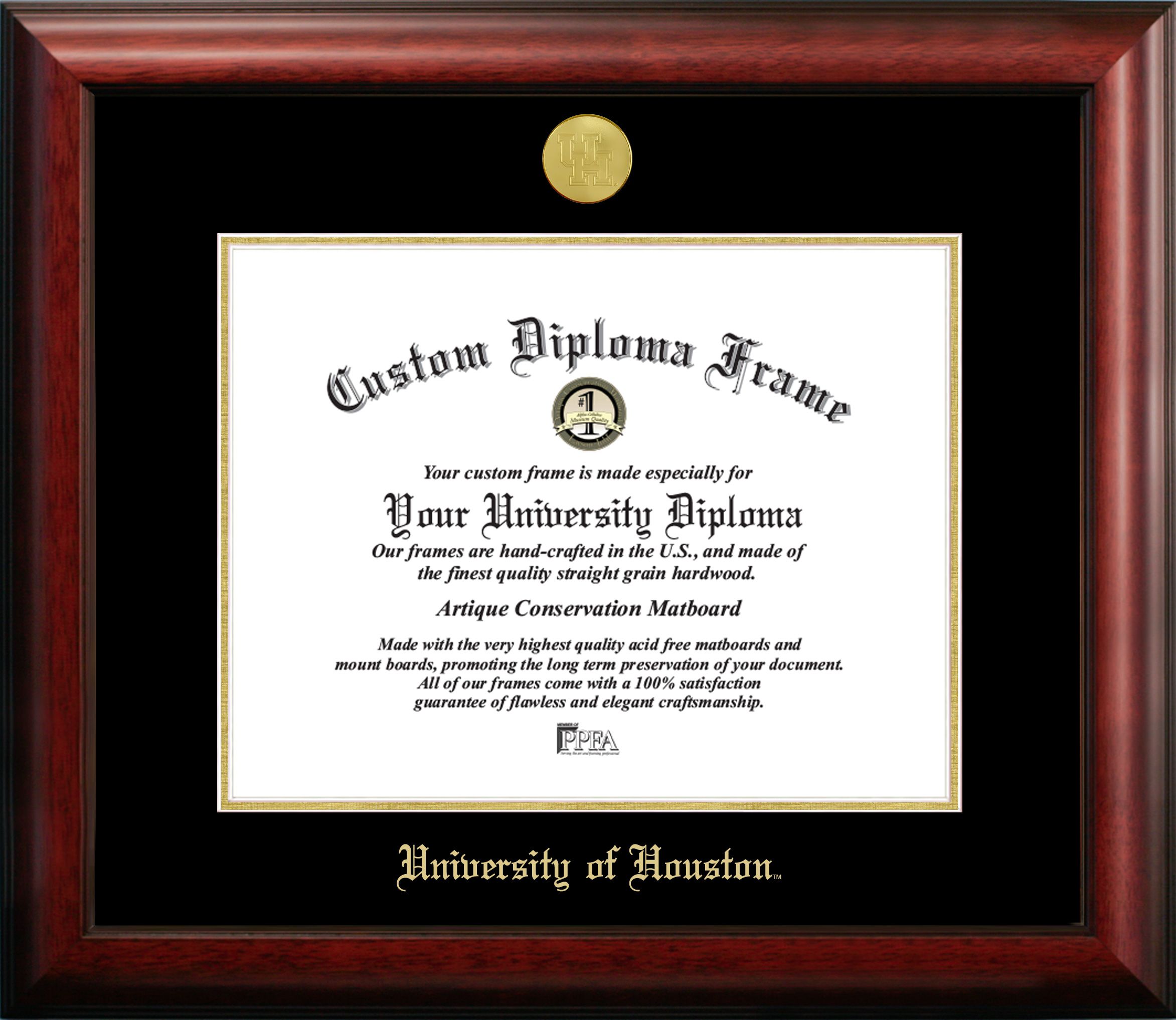 Picture of University of Houston  Gold Embossed Diploma Frame
