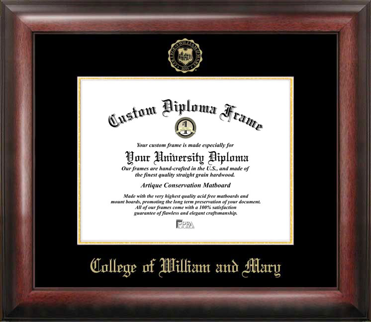 College of William and Mary Gold Embossed Diploma Frame