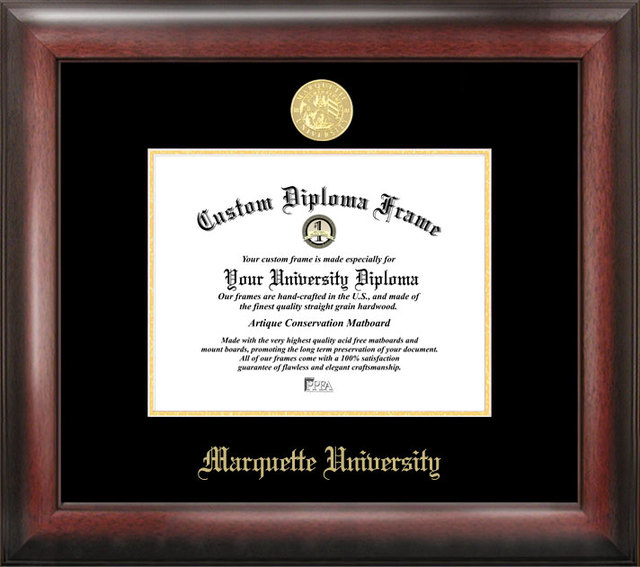 Marquette University Gold Embossed Diploma Frame