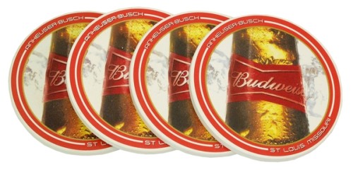 Picture of IWDSC 0193-671820 Budweiser Absorbent Coaster Set