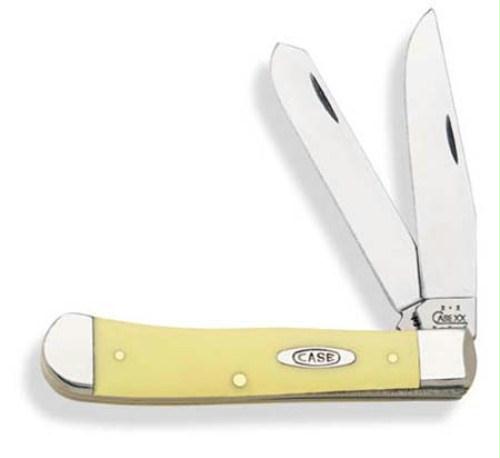 Picture of Case 80161 4-1/8&quot; Handle Trapper Closed Knife - Yellow