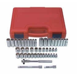 K Tool 22547 Socket Set Chrome 47 Piece 3/8" Drive 12 Point Fractional and Metric