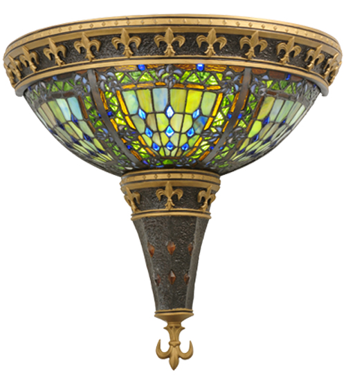112979 18 Inch Wide Fleur-De-Lis Wall Sconce