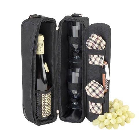 Picture of Picnic At Ascot 133-L London Sunset Wine Carrier- Black-Plaid