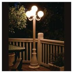 European 00371 Four White Globe Lantern Patio Lamp - Park Style