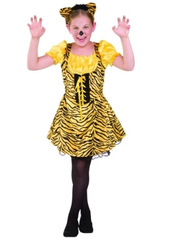 Picture of RG Costumes 91383-L Sassy Tiger Child Costume - Size Large