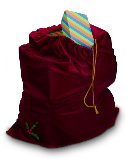 Draw String Santa Git Bag
