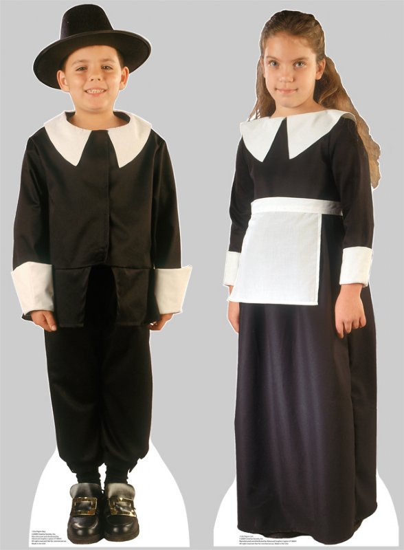 Picture of Advanced Graphics 133 Pilgrim Boy and Pilgrim Girl Life-Sized Cardboard Stand-Up Set