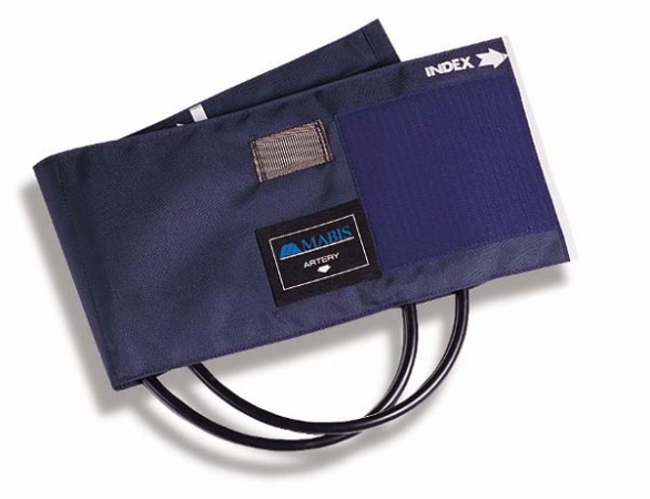 Picture of Mabis 05-269-011 Sphygmomanometer Cuff and One-Tube Bladder - Blue Nylon Adult