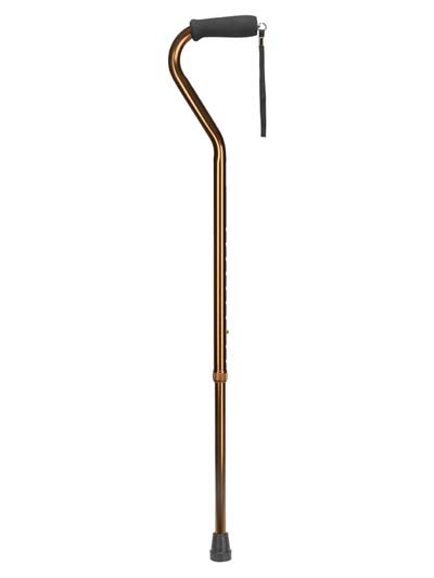 Deluxe Adjustable Aluminum Cane - Offset Foam Grip - Bronze