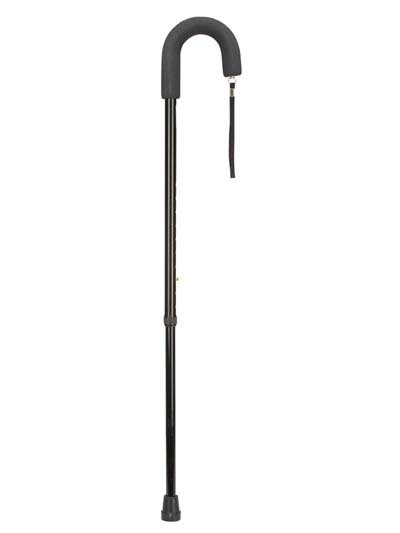 Deluxe Adjustable Aluminum Cane - Standard Foam Grip - Black