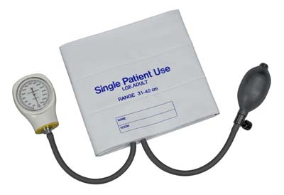 Picture of Mabis 06-148-196 Single-Patient Use Sphygmomanometer - Large Adult White -  Box of 5