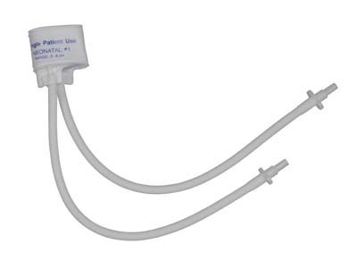 Picture of Mabis 06-273-192 Two-Tube Bladderless Cuff - Neonatal  No.3 White - Box of 10