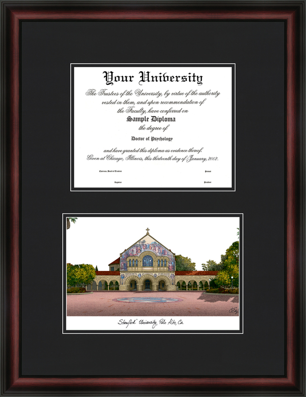 Picture of Campus Images CA932D Stanford University &quot;Diplomate&quot; Lithograph and Diploma Frame