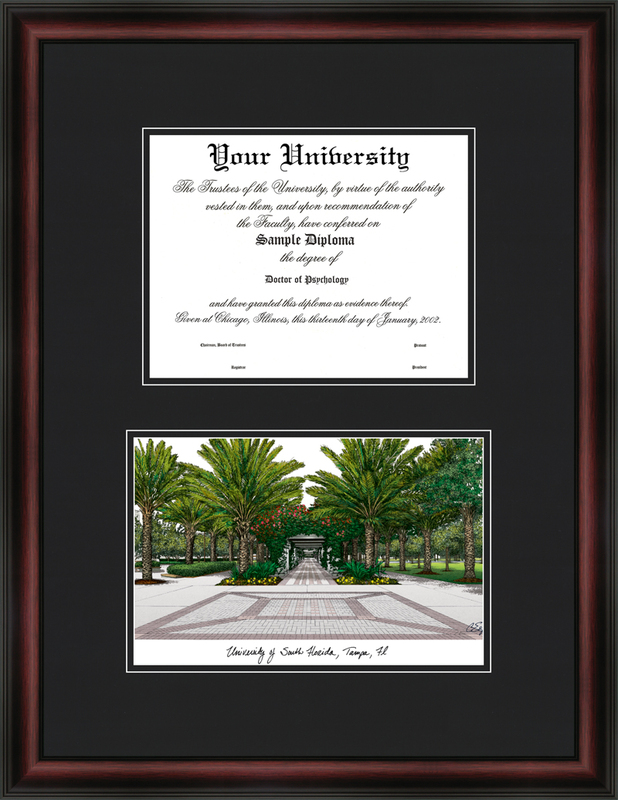 Picture of Campus Images FL989D 18&quot;x 24&quot; University of South Florida Diplomate Lithograph Frame - Cherry and Black