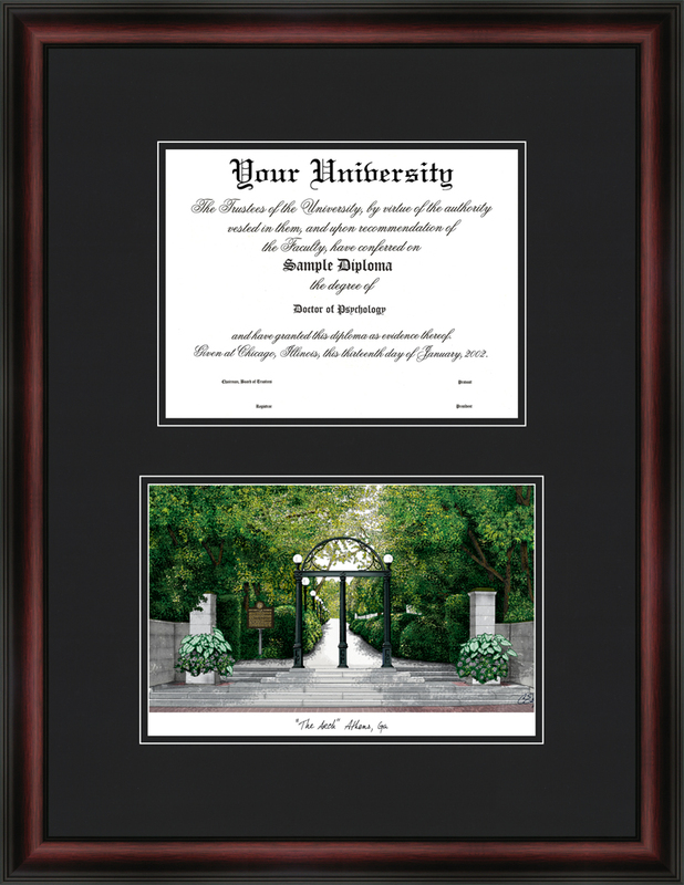 Picture of Campus Images GA987D University of Georgia &quot;Diplomate&quot; Lithograph and Diploma Frame