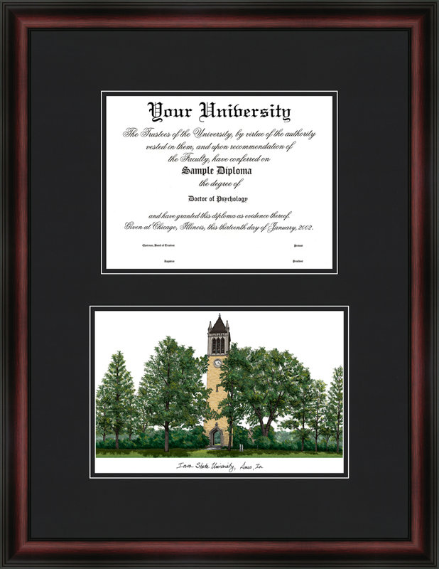 Picture of Campus Images IA998D Iowa State University Diplomate Framed Lithograph