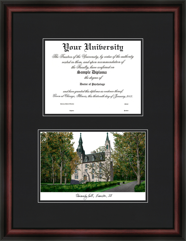 IL971D Northwestern University Diplomate Lithograph Frame