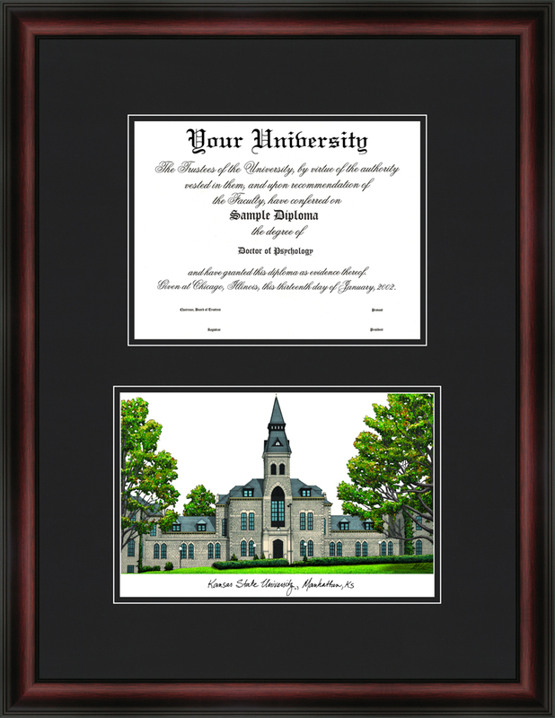 KS998D Kansas State University Diplomate Lithograph Frame