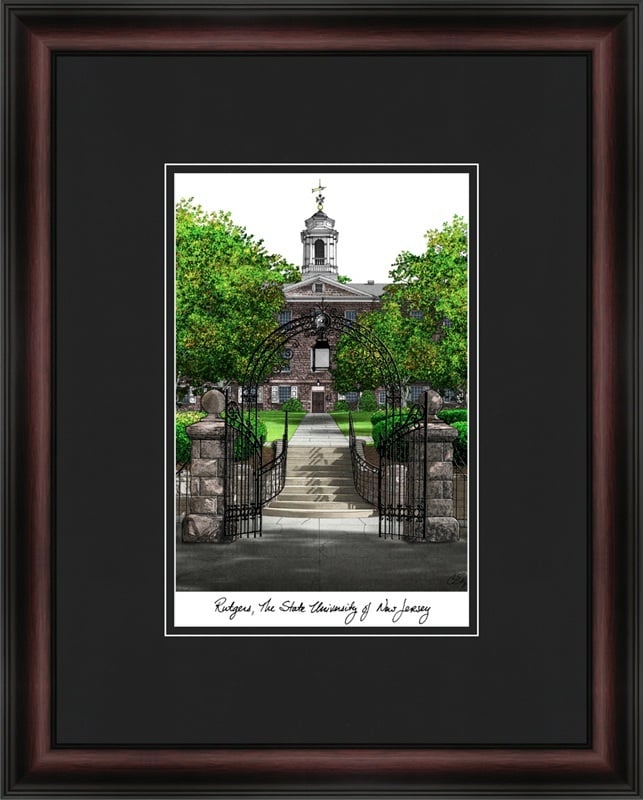 NJ999A Rutgers University Academic Lithograph Frame