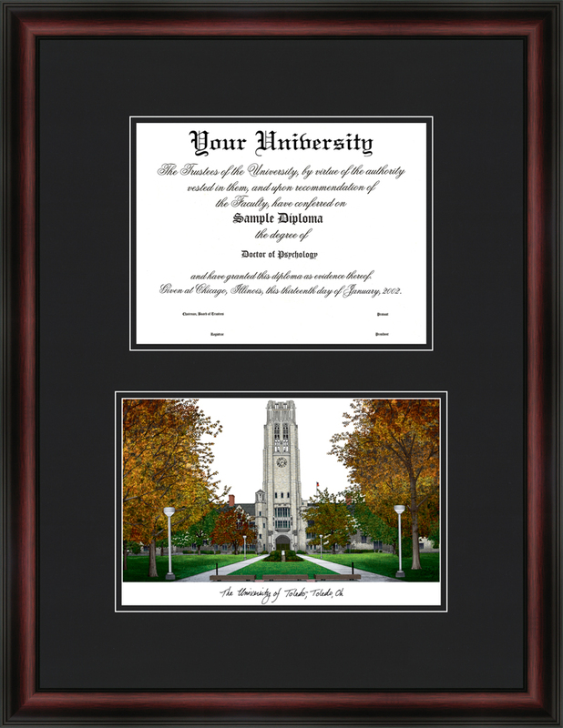 OH985D University of Toledo Diplomate Framed Lithograph