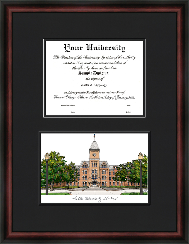 OH987D Ohio State University Diplomate Lithograph Frame