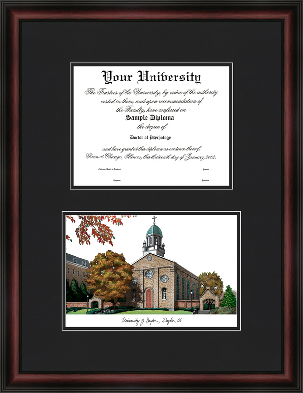OH994D University of Dayton Diplomate Framed Lithograph