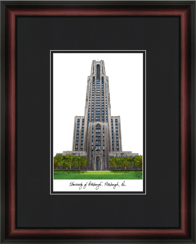 PA993A 18" x 14" University of Pittsburgh Academic Lithograph Framed