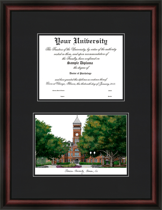 SC994D Clemson University Diplomate Lithograph Frame