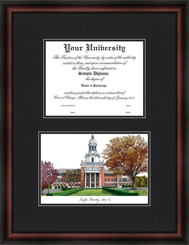 TX955D Baylor University Diplomate Lithograph Frame