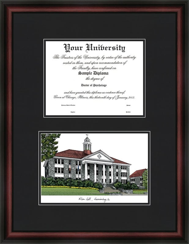 VA994D 18" x 24" Cherry James Madison University Diplomate Lithograph Frame - Coupons