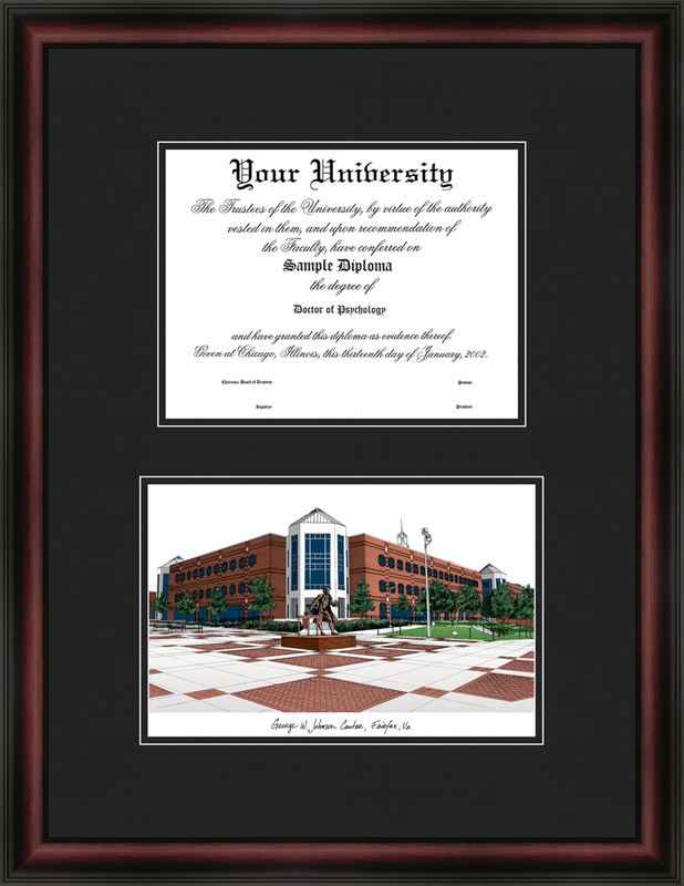 VA997D George Mason University Diplomate Lithograph Frame