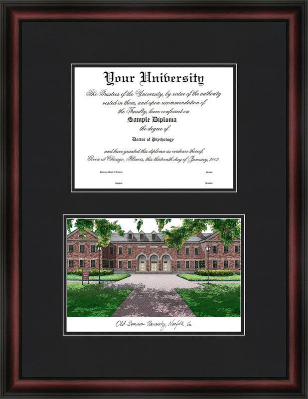 VA998D Old Dominion University Diplomate Lithograph Frame