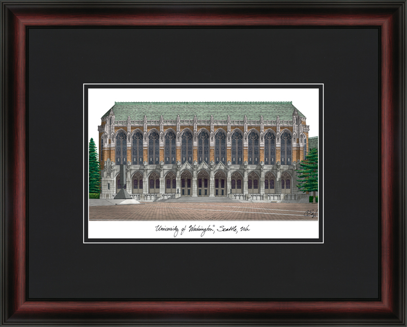 WA995A 18" x 14" University of Washington Academic Lithograph Framed