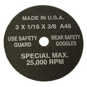 SG Tool Aid 94860 Cut-Off Wheels 3" x 1/16" x 3/8" Hole-5 per Display Card